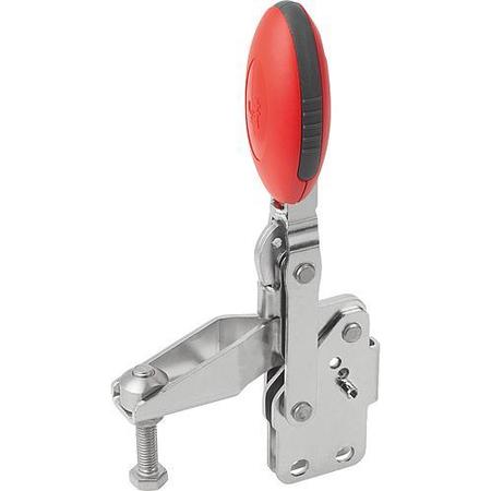 KIPP Vertical Toggle Clamps with straight foot and adj. spindle, stainless K0663.105003
